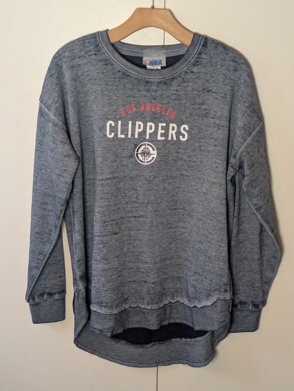 NBA LA Clippers Distressed Blue Long Sleeve Large